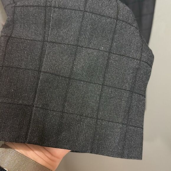 Ann Taylor Factory Black Windowpane Plaid Pull On Ankle Trouser Pants - Picture 8 of 8